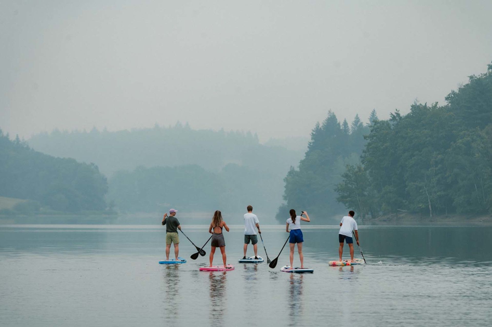 Bevertalsperre Standuppaddle erste Übungen